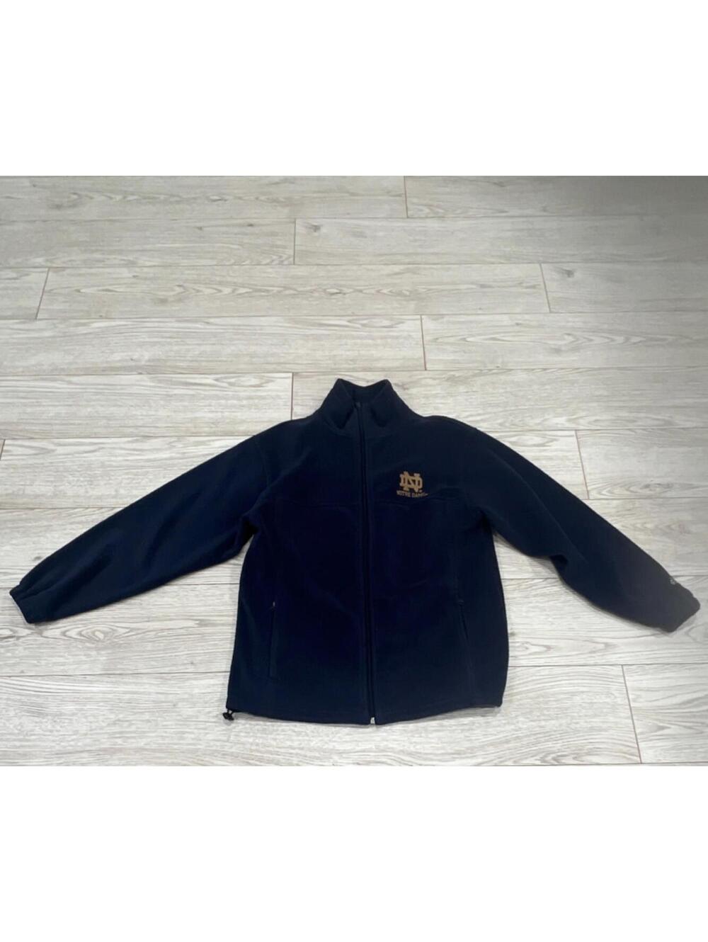 Adidas Boy's Notre Dame Navy Blue Full Zip Collared Sweater XL $109